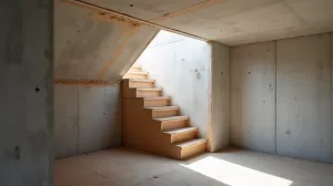 Montaż schodów strychowych w stropie betonowym